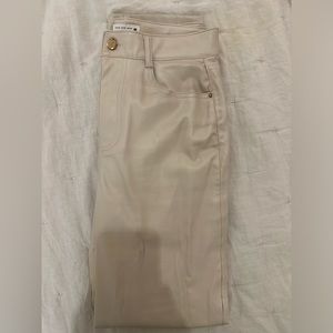 Zara cream leather pants size 2